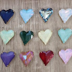 Ciondolo Cuore in Ottone con Cristallo incastonato